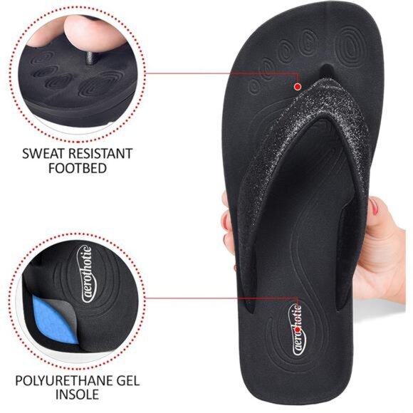 Slip On Recovery Footwear Plantar Fasciitis Flip Flops for Women - Picture 12 of 16